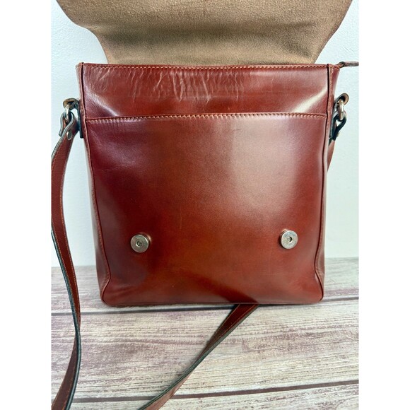 Vera Pelle Italian Genuine Leather Messenger Bag Crossbody Brown Made in Italy - Picture 5 of 17